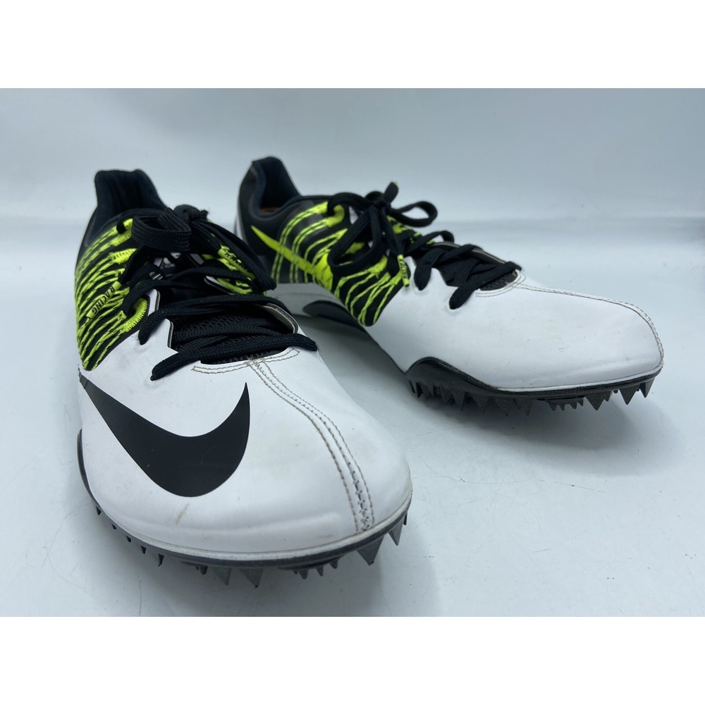 Nike Zoom Celar 5 Track Running Shoes White‎ Black 629226-107 Mens Size 13